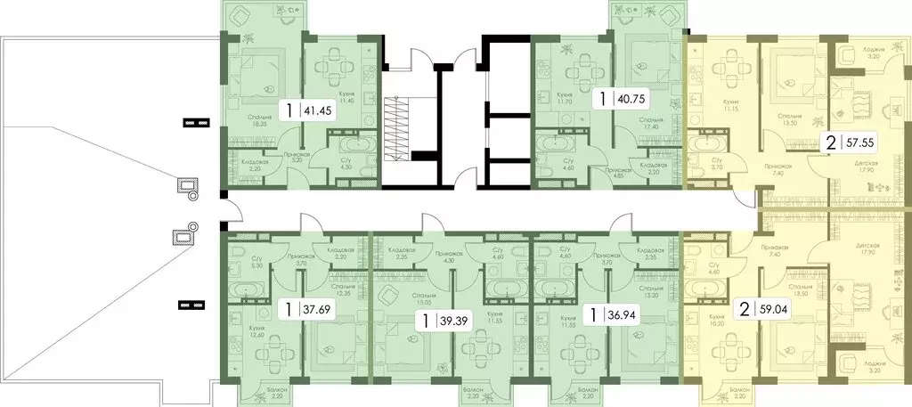 1-комнатная квартира: Смоленск, ЖК Среда (41.45 м) - Фото 1
