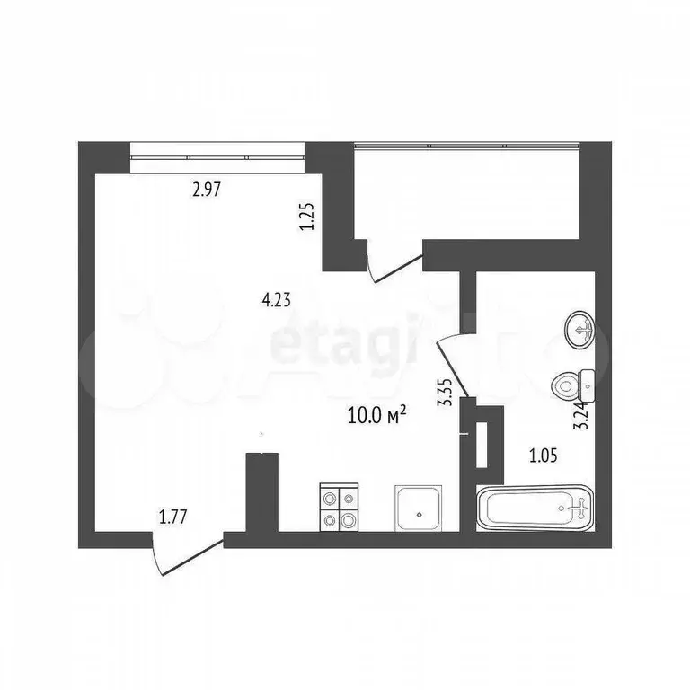 Квартира-студия, 24 м, 12/17 эт. - Фото 0