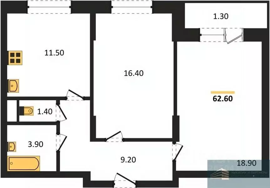 2-к кв. Воронежская область, Воронеж ул. Загоровского, 7к2 (62.6 м) - Фото 0