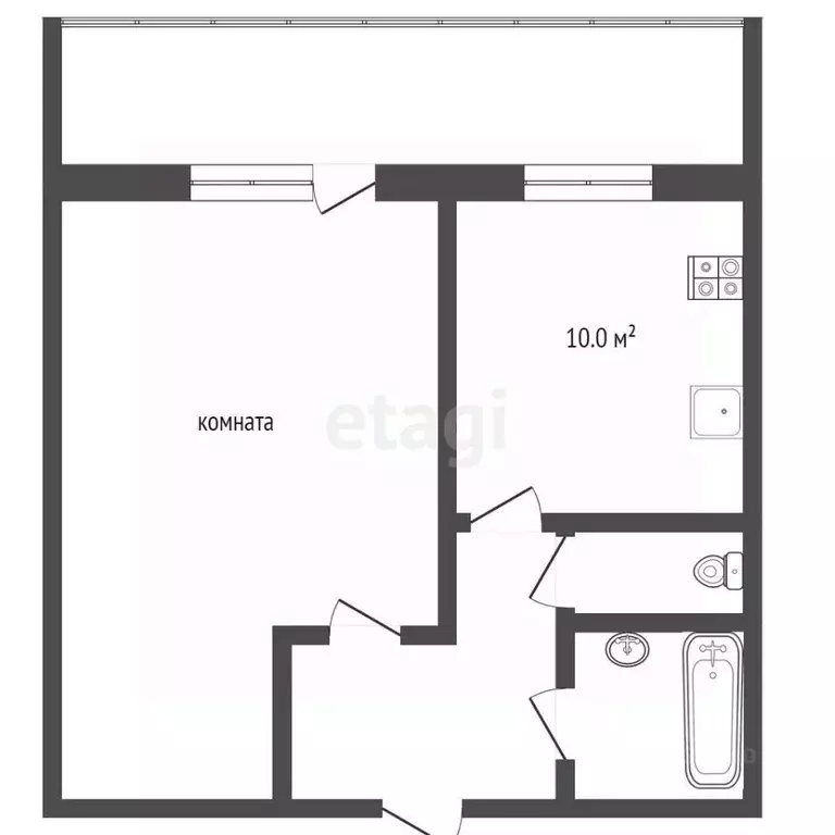 1-к кв. Тюменская область, Тюмень Магаданская ул., 11 (33.5 м) - Фото 0