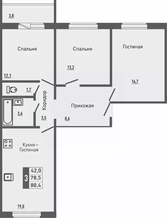 4-к кв. Орловская область, Орловский район, д. Жилина ул. Садовая, 2к2 ... - Фото 0