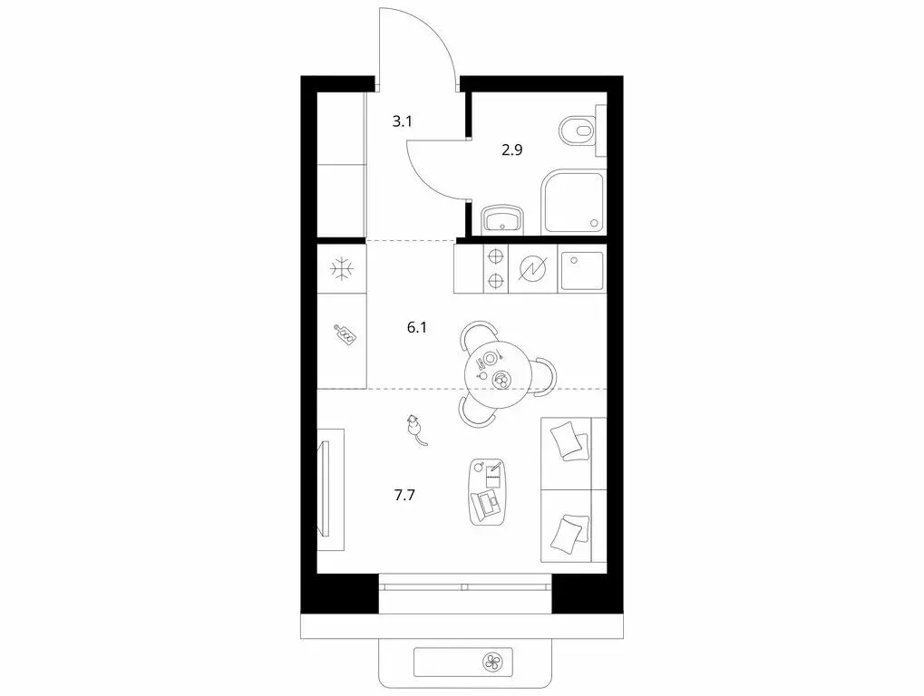 Квартира-студия: Казань, ЖК Сиберово (19.8 м) - Фото 0