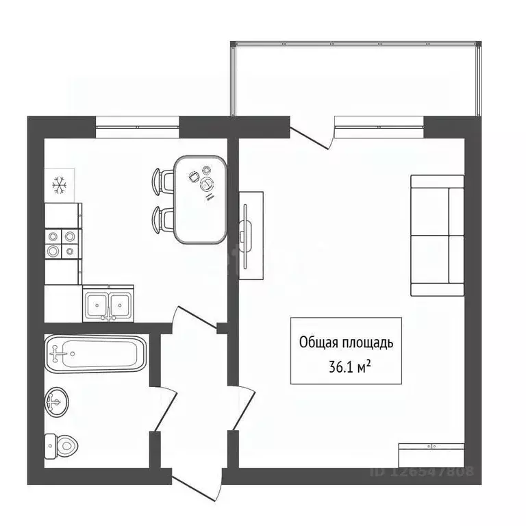 1-к кв. Новосибирская область, Искитим Советская ул., 245/3 (36.1 м) - Фото 2