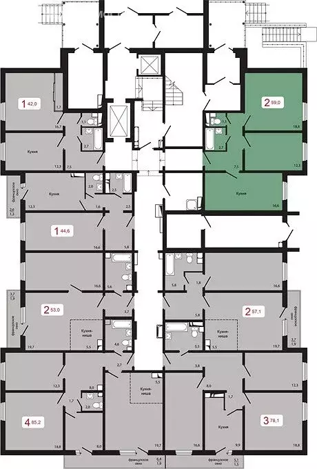 2-комнатная квартира: Красноярск, Судостроительная улица, 31 (59 м) - Фото 0