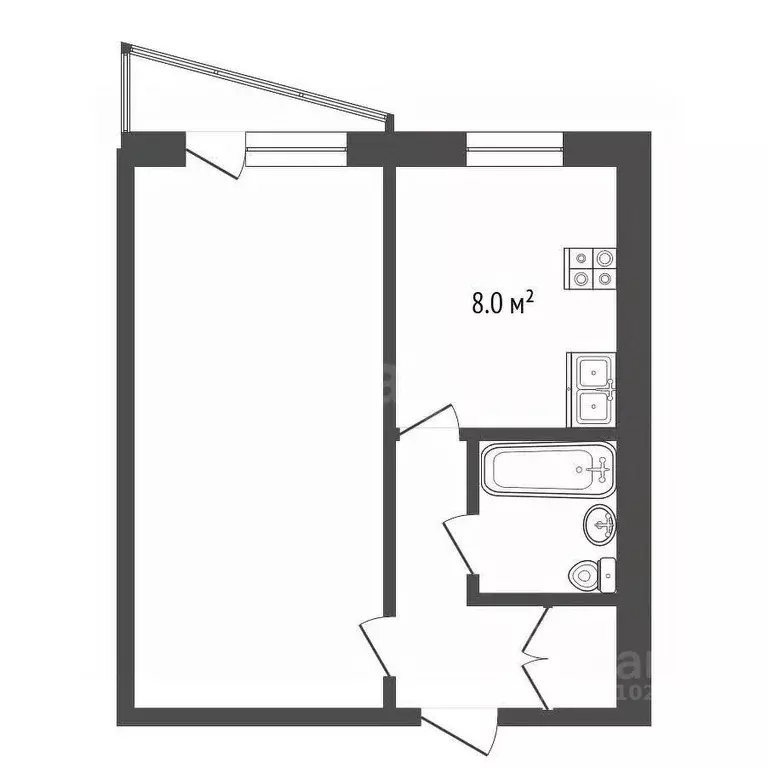1-к кв. Татарстан, Набережные Челны просп. Яшьлек, 21 (35.0 м) - Фото 1