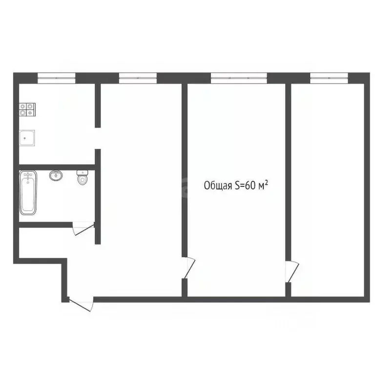 3-к кв. Кемеровская область, Кемерово Красноармейская ул., 139 (58.0 ... - Фото 1