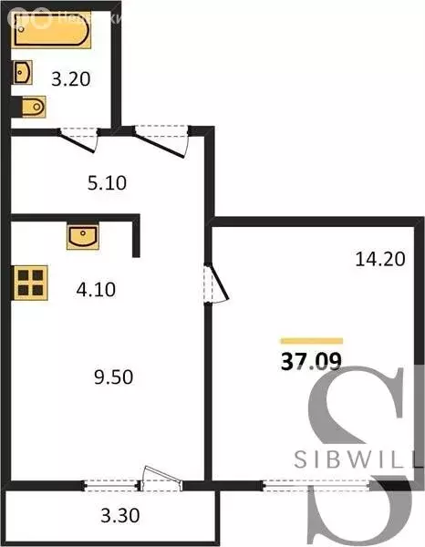 1-комнатная квартира: Новосибирск, улица Коминтерна, 130 (37.09 м) - Фото 0