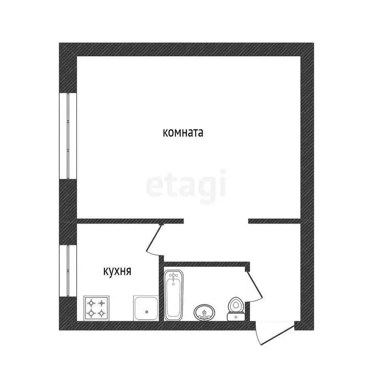 1-комнатная квартира: Златоуст, улица имени А.С. Грибоедова, 12 (30.4 ... - Фото 0
