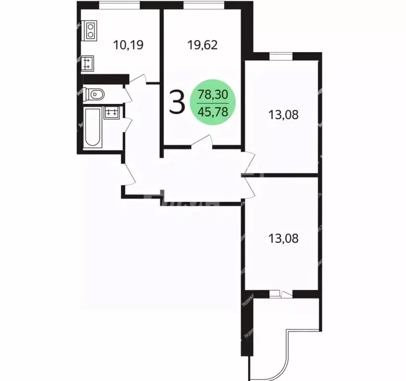 3-к кв. Московская область, Котельники Новая ул., 17б (76.3 м) - Фото 2