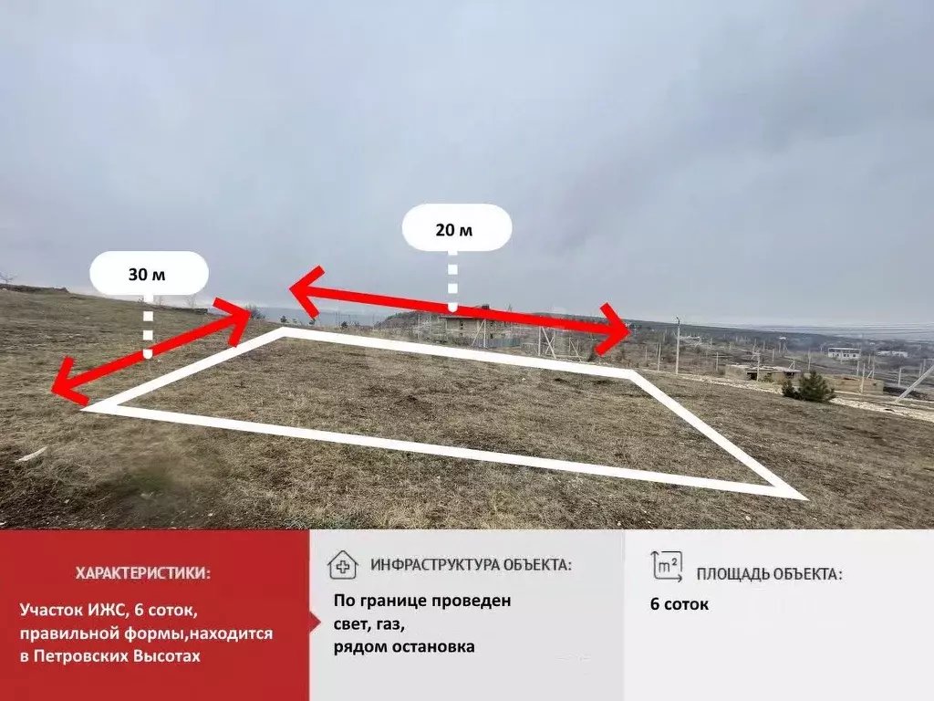 Участок в Крым, Симферополь Петровские Высоты кв-л,  (6.0 сот.) - Фото 0