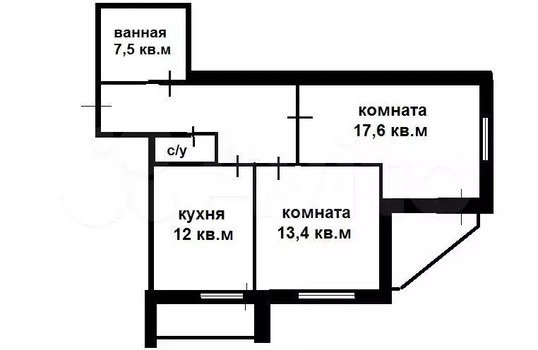 2-к. квартира, 66 м, 1/9 эт. - Фото 0