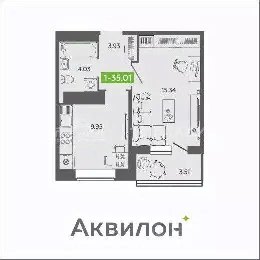 1-к кв. Архангельская область, Архангельск Северодвинская ул., 25А ... - Фото 1