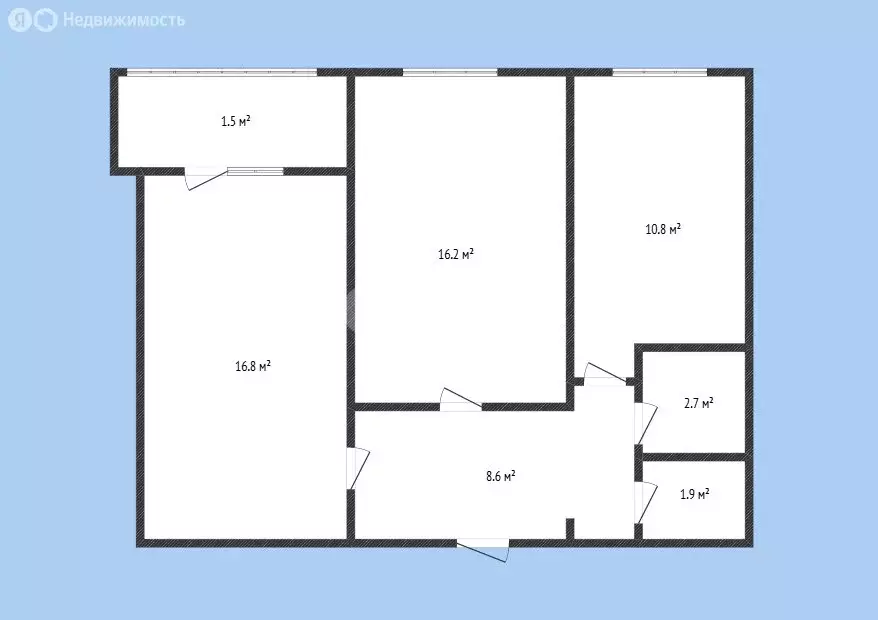 2-комнатная квартира: Черкесск, улица Свободы, 62П (57 м) - Фото 1