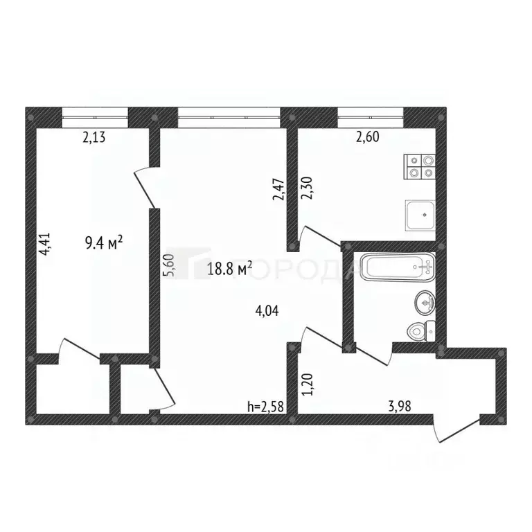 2-к кв. Кемеровская область, Осинники Советская ул., 7 (42.0 м) - Фото 2