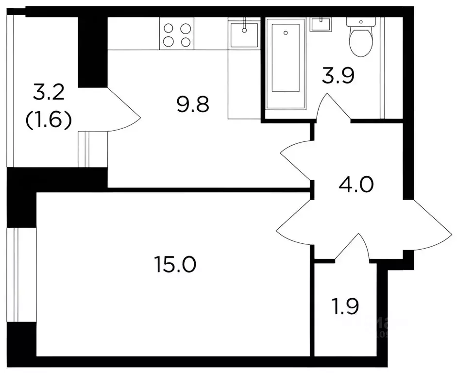 1-к кв. Московская область, Пушкино ул. Просвещения, 12к2 (38.0 м) - Фото 2