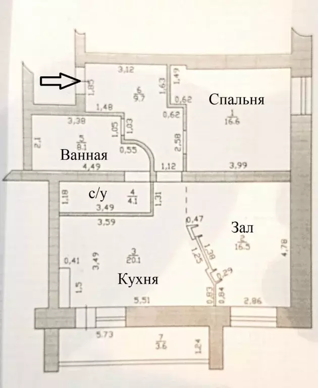 2-к кв. Татарстан, Казань ул. Аделя Кутуя, 44 (76.0 м) - Фото 2