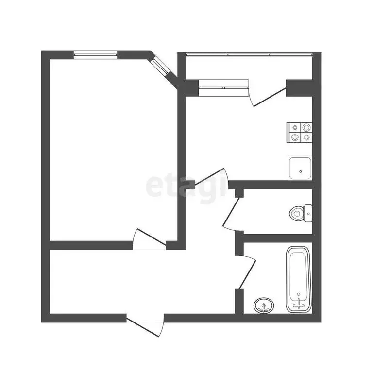 1-комнатная квартира: Воронеж, улица Шишкова, 142/5 (39 м) - Фото 1