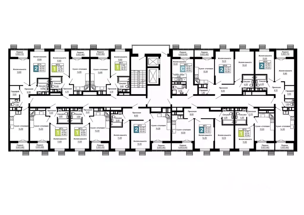 2-к кв. Адыгея, Тахтамукайский район, Яблоновский пгт  (59.2 м) - Фото 2