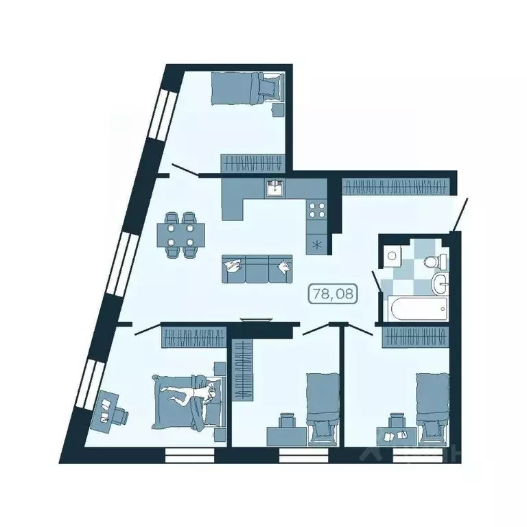 4-к кв. Приморский край, Владивосток ул. Борисенко (78.08 м) - Фото 0