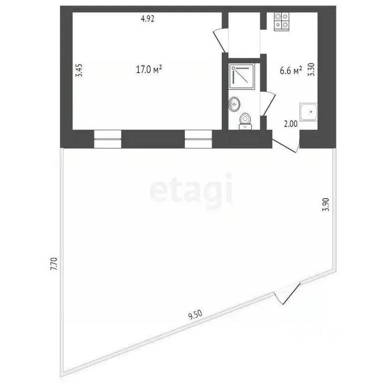 1-к кв. Крым, Ялта наб. Имени В.И. Ленина, 19А (30.0 м) - Фото 1