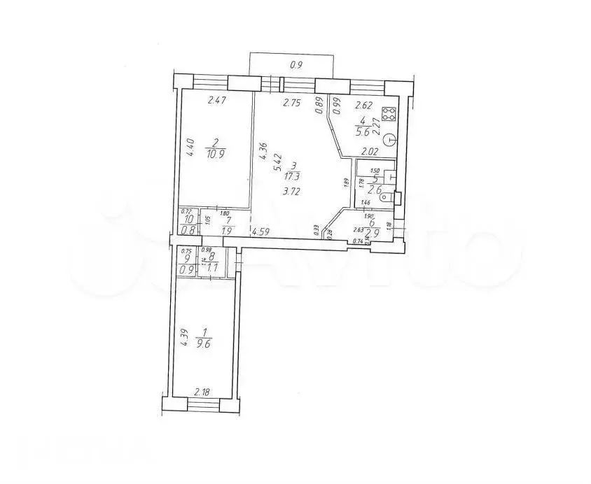 3-к. квартира, 57 м, 3/4 эт. - Фото 0