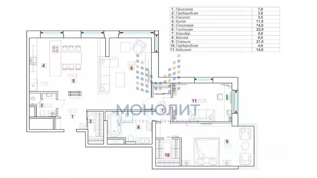 3-к кв. Москва Хорошевское ш., 12к1 (115.8 м) - Фото 2
