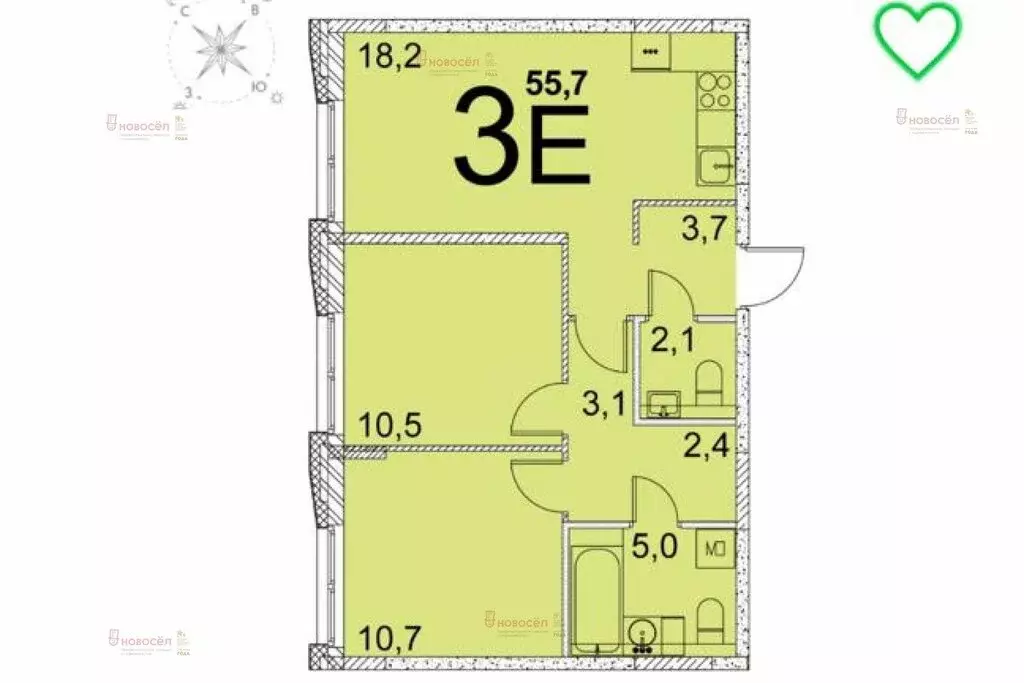 2-комнатная квартира: Екатеринбург, улица Краснолесья, 100/3 (56 м) - Фото 0