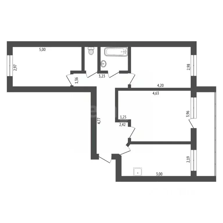 3-к кв. Амурская область, Благовещенск ул. Чайковского, 135 (67.7 м) - Фото 2