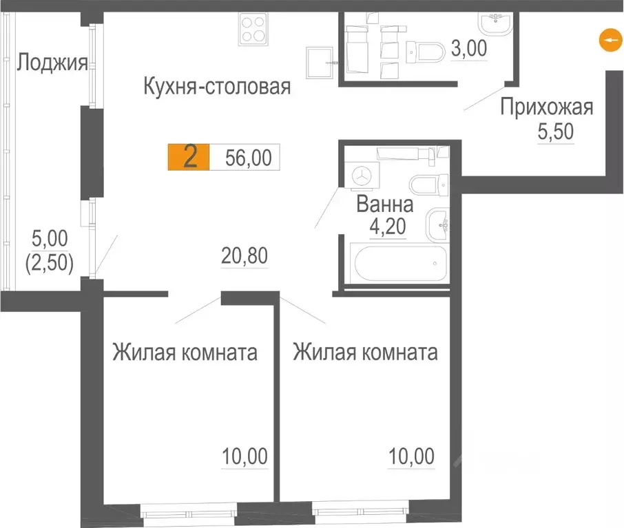 2-к кв. Свердловская область, Екатеринбург Уктус жилрайон, Шинный мкр, ... - Фото 1