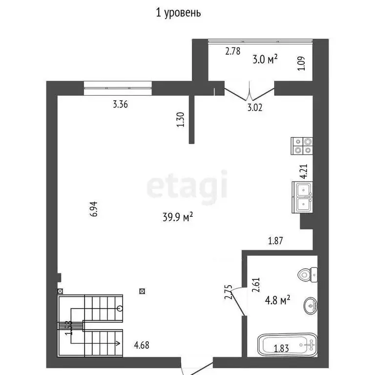 1-комнатная квартира: Гурьевск, Пражский бульвар, 9 (72.7 м) - Фото 2