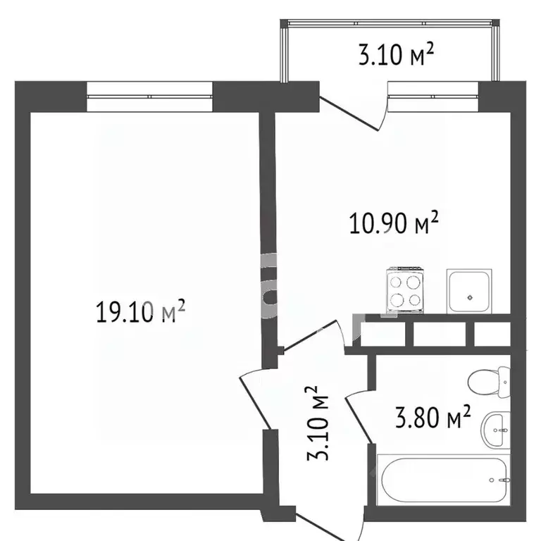 1-к кв. Воронежская область, Воронеж пер. Калашникова, 2 (37.4 м) - Фото 1