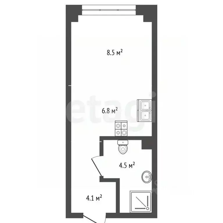Студия Москва ул. Академика Челомея, 1А (24.0 м) - Фото 2