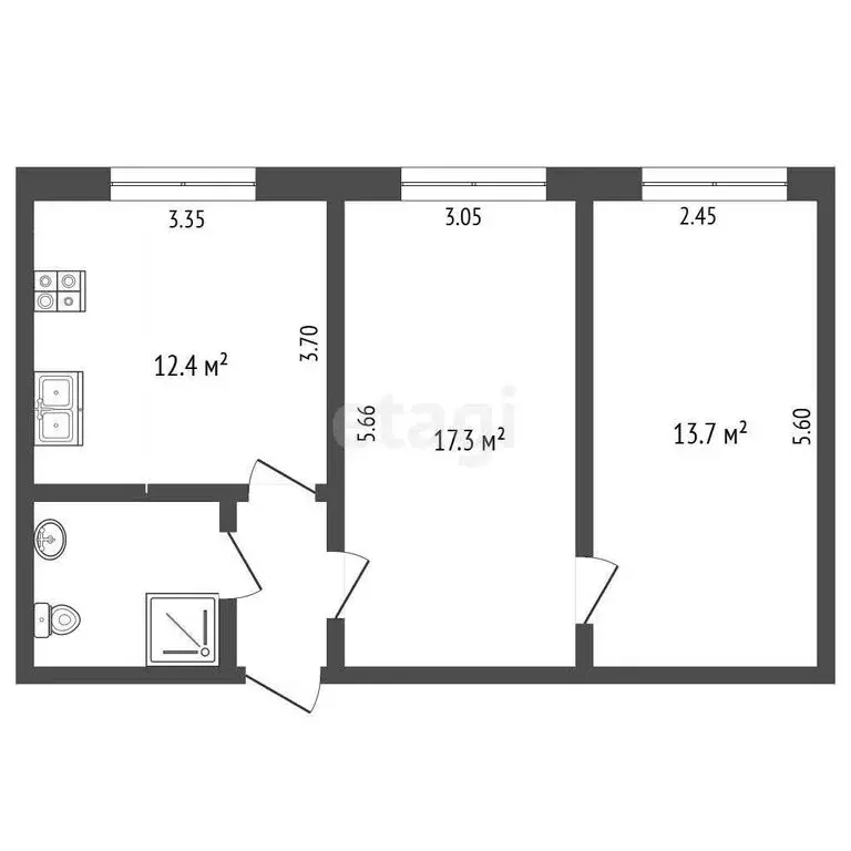 2-комнатная квартира: Копейск, проспект Славы, 15 (49.2 м) - Фото 0