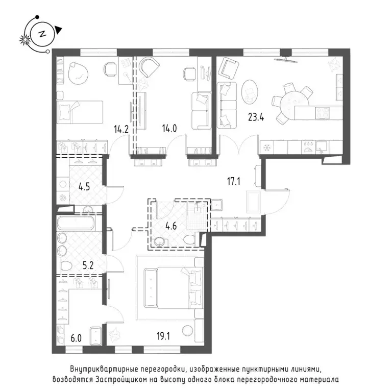 3-к кв. Санкт-Петербург Лисичанская ул., 15 (108.3 м) - Фото 0