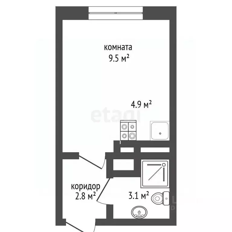 Студия Свердловская область, Екатеринбург ул. Латвийская, 58/4 (20.3 ... - Фото 1