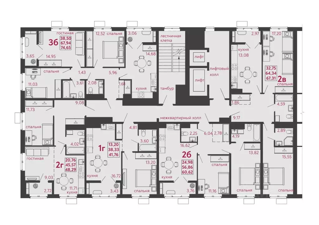 2-к кв. Пензенская область, Пенза ул. Баталина (67.31 м) - Фото 1