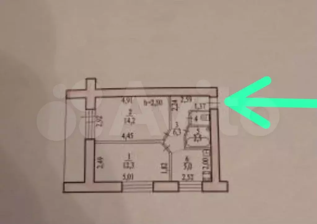2-к. квартира, 42 м, 5/5 эт. - Фото 0