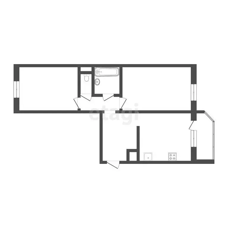 2-комнатная квартира: деревня Дударева, улица Созидателей, 2 (66.3 м) - Фото 1