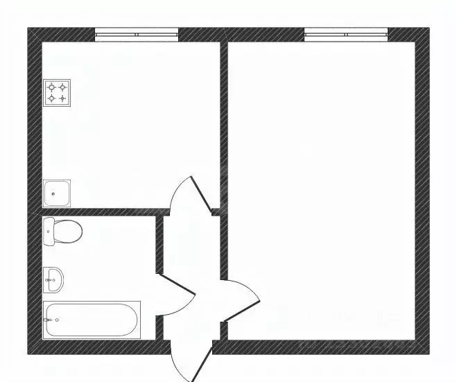 1-к кв. Ханты-Мансийский АО, Сургут ул. Пушкина, 8 (33.8 м) - Фото 1