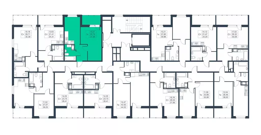 1-комнатная квартира: Коммунар, Ново-Антропшинская улица, 5к2 (37.95 ... - Фото 1