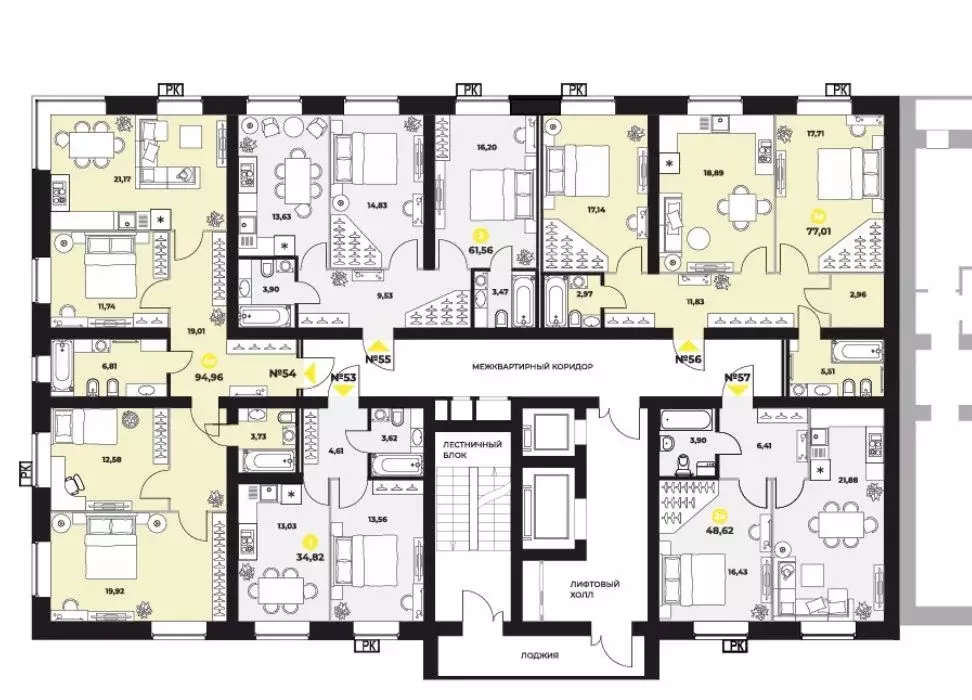 3-к кв. Самарская область, Самара ул. Гастелло, 6 (96.8 м) - Фото 2