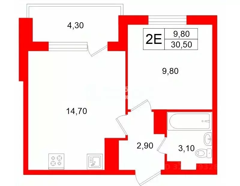 1-к кв. Санкт-Петербург ул. Георгия Гречко, 3 (30.5 м) - Фото 2