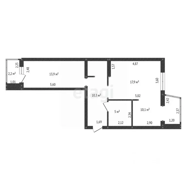 2-к кв. Башкортостан, Уфа ул. Софьи Перовской, 50 (57.2 м) - Фото 2