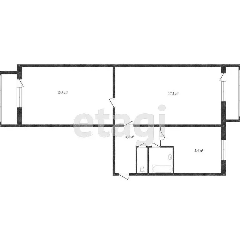 2-комнатная квартира: Тобольск, 8-й микрорайон, 21 (45.5 м) - Фото 1