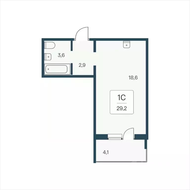 Студия Новосибирская область, Новосибирск Кедровая ул., 80/3 (29.2 м) - Фото 0