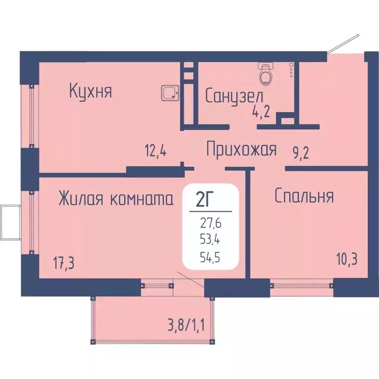 2-к кв. Красноярский край, Красноярск Свободный просп. (54.5 м) - Фото 1