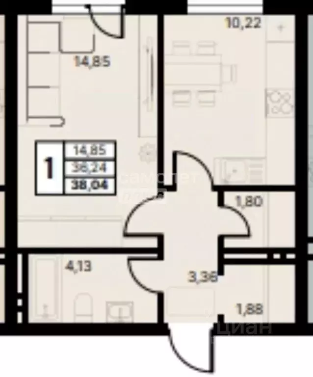 Студия Дагестан, Дербент ул. Сальмана, 57Е (35.0 м) - Фото 2
