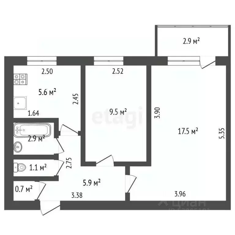 2-к кв. Ростовская область, Ростов-на-Дону ул. Оганова, 7 (42.0 м) - Фото 0