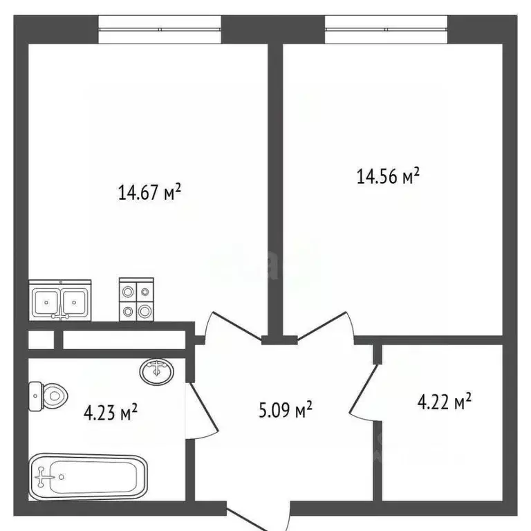 1-к кв. Тюменская область, Тюмень ул. Николая Машарова, 10 (42.77 м) - Фото 0