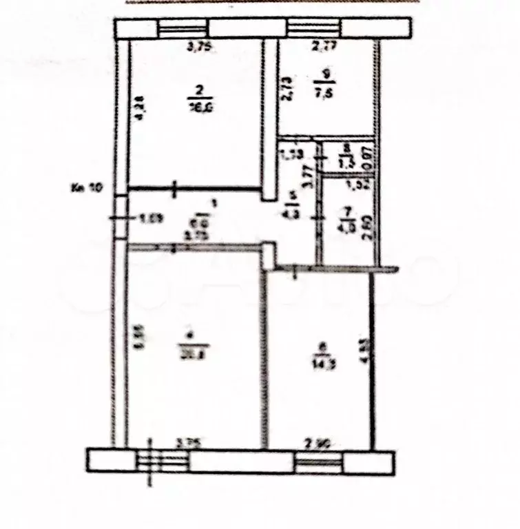 3-к. квартира, 75 м, 2/2 эт. - Фото 0